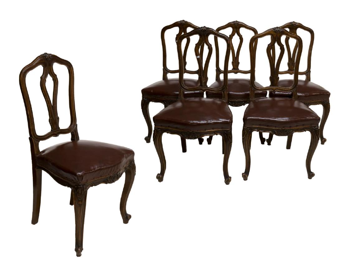 (6) VENETIAN MAHOGANY FINISH DINING CHAIRS (1 of 2)