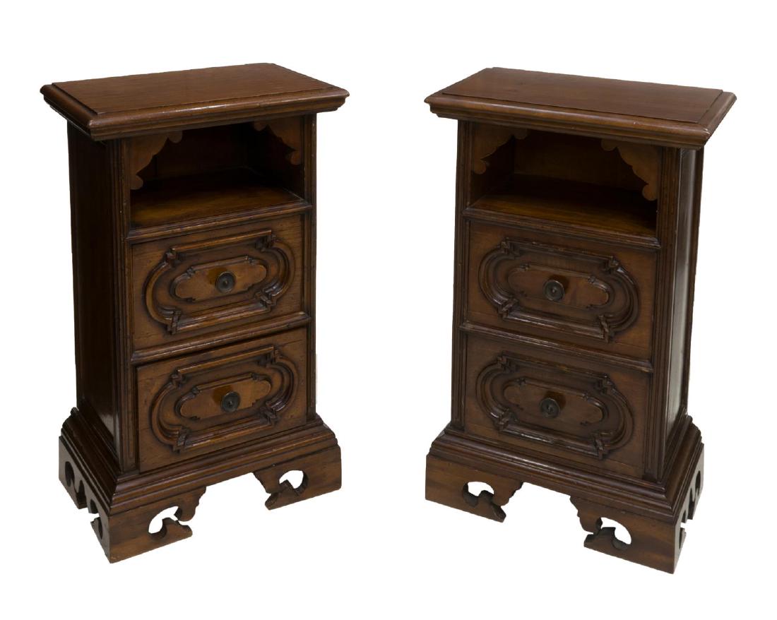(PAIR) ITALIAN TUSCAN WALNUT NIGHTSTANDS (1 of 4)