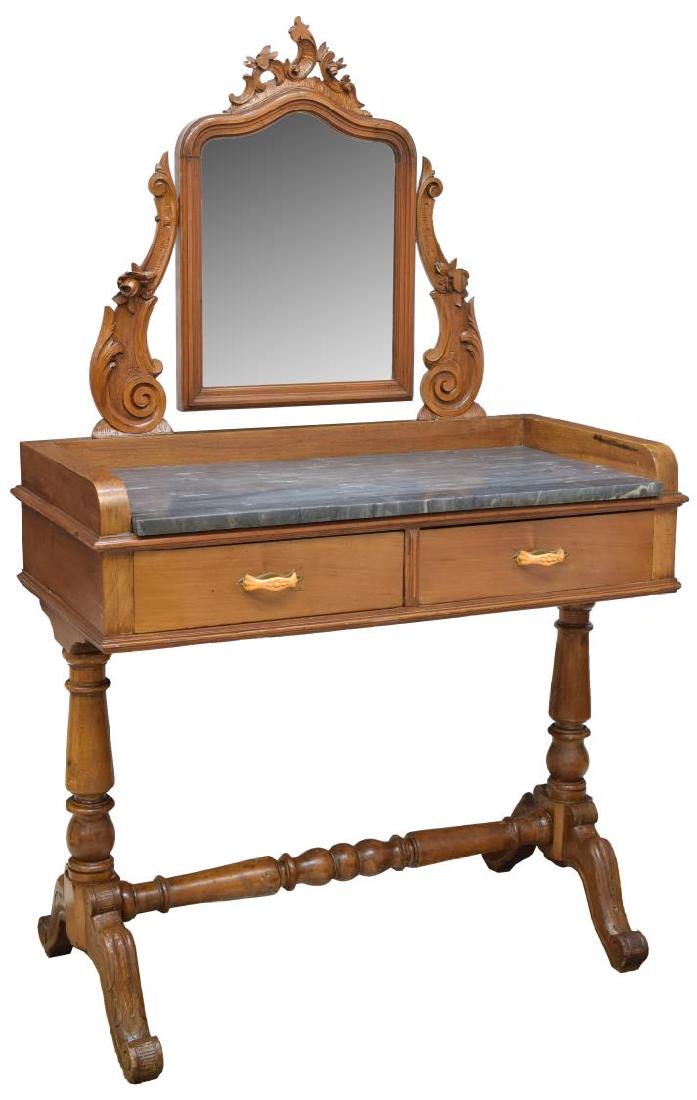 ITALIAN LOUIS PHILIPPE WALNUT MIRRORED VANITY (1 of 3)