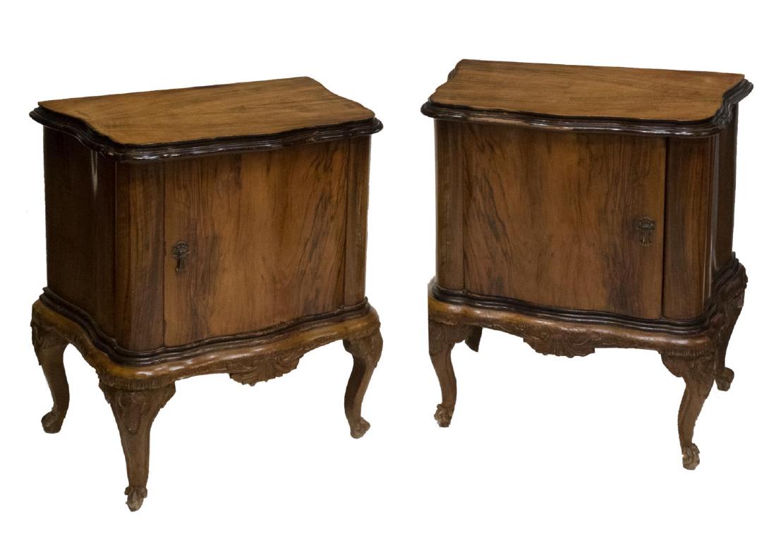 (2) VENETIAN WALNUT FINISH SIDE CABINETS (1 of 3)