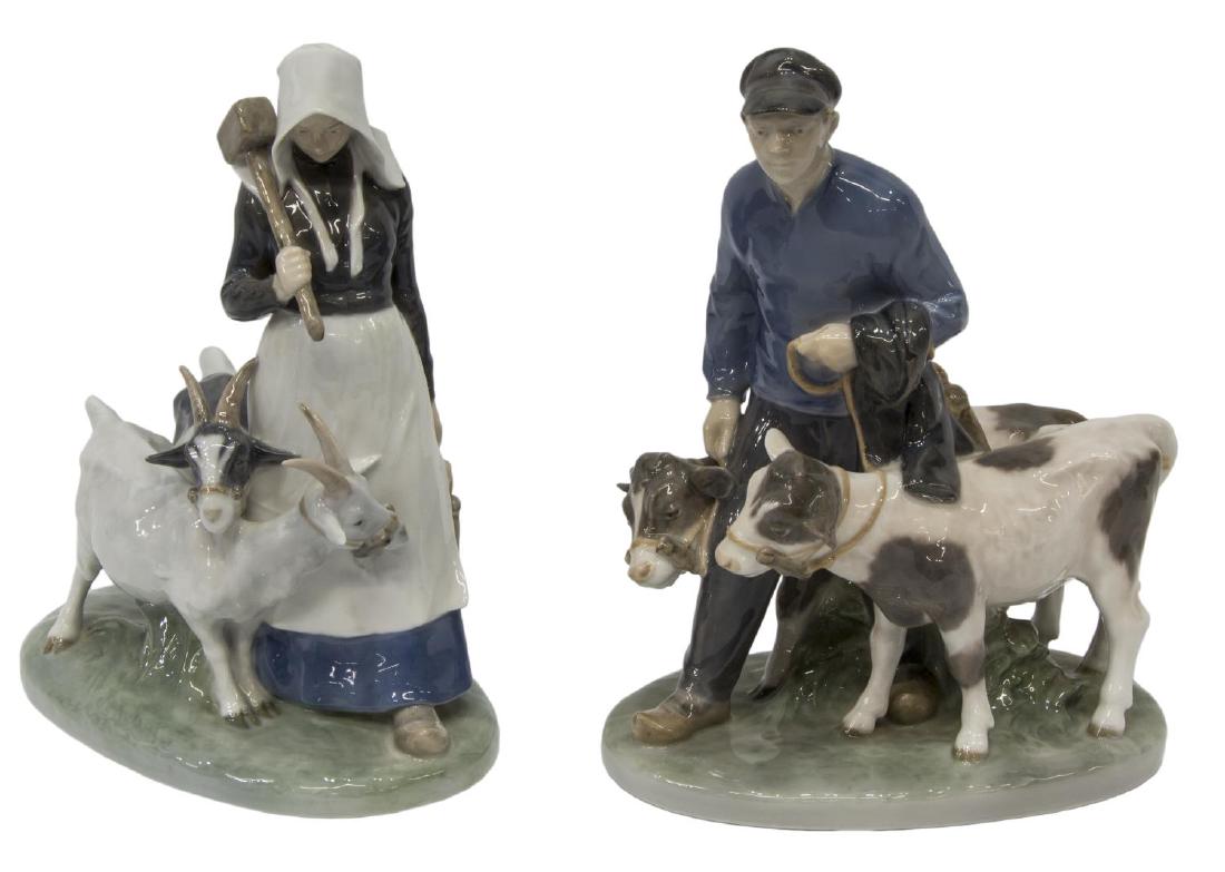 (2) ROYAL COPENHAGEN COW & GOAT FIGURAL GROUPS (1 of 5)