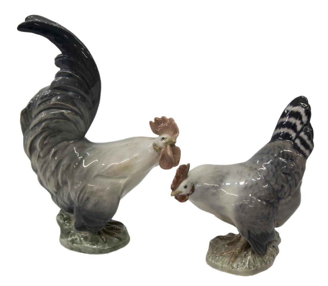 (2) ROYAL COPENHAGEN BARNYARD ROOSTER & HEN (1 of 4)