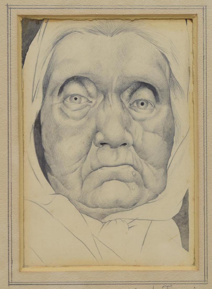 FRAMED GRAPHITE PENCIL DRAWING ON PAPER, SIGNED (1 of 3)