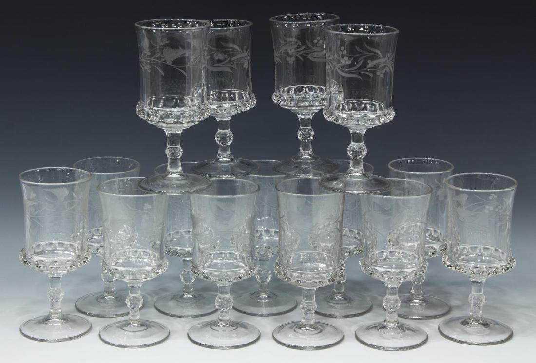 (15) EAPG DAKOTA FOLIATE ETCHED WATER GOBLETS (1 of 2)