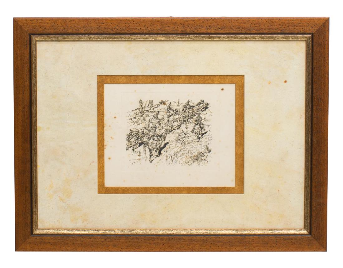 (2) FRAMED GIOVANNI FATTORI (D.1908) ETCHINGS (1 of 5)