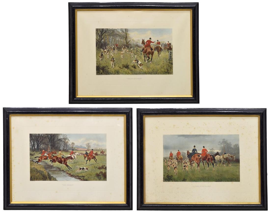 (3) FOX HUNT LITHOGRAPHS AFTER GILBERT S. WRIGHT (1 of 5)