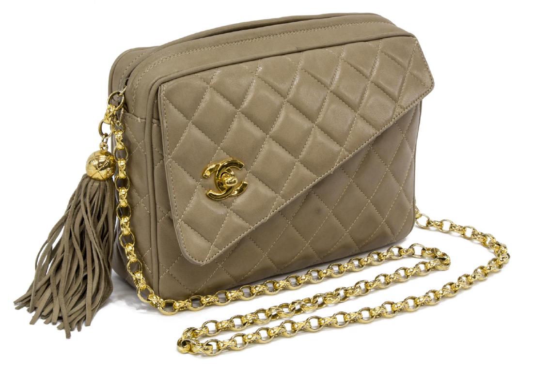 CHANEL "CAMERA" QUILTED LEATHER TASSEL BAG (1 of 5)