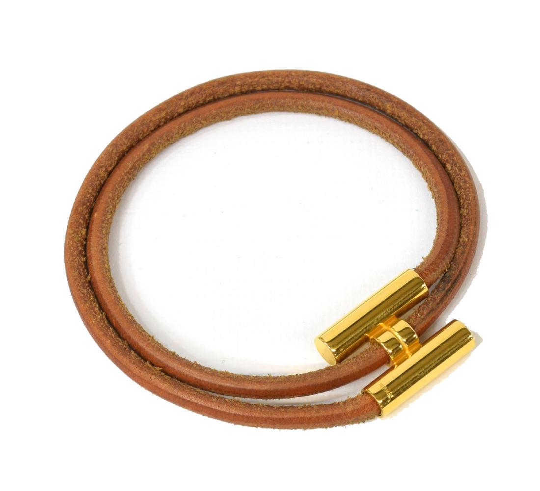 HERMES 'TOURNIS TRESSE' LEATHER CORD BRACELET (1 of 4)