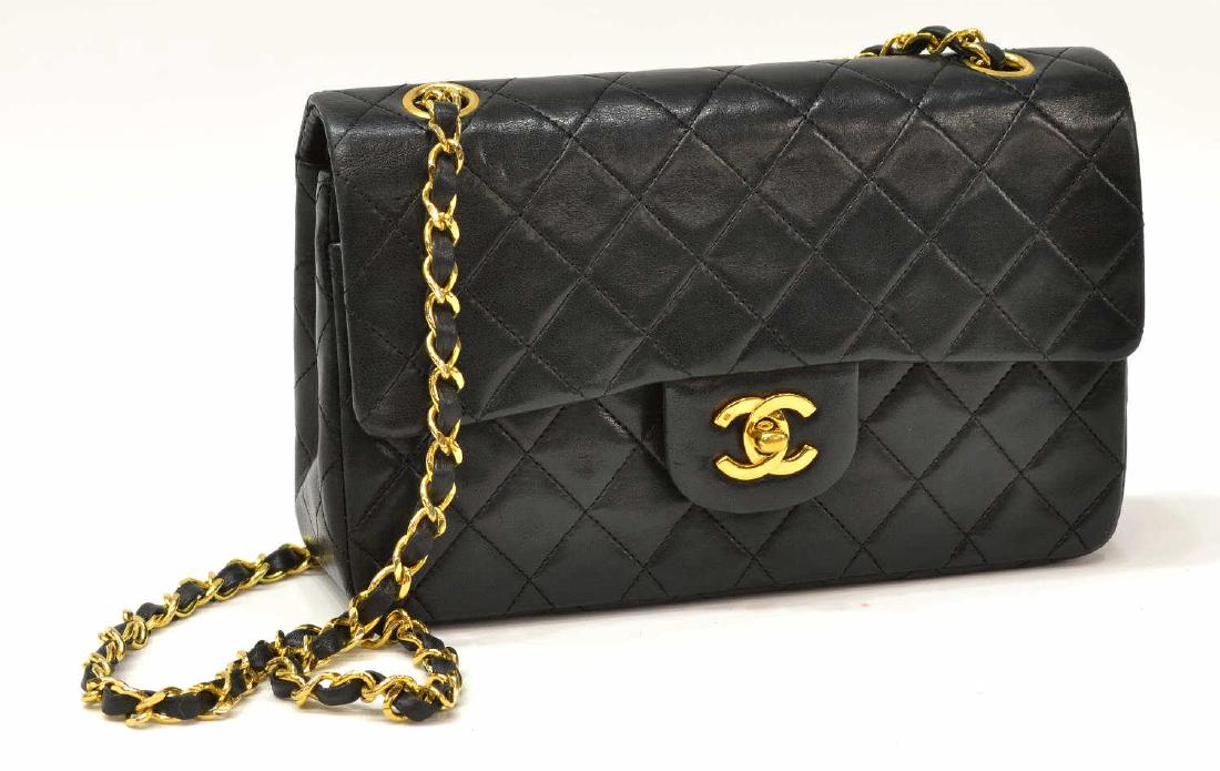 CHANEL CLASSIC DOUBLE FLAP QUILTED BLACK HANDBAG (1 of 4)