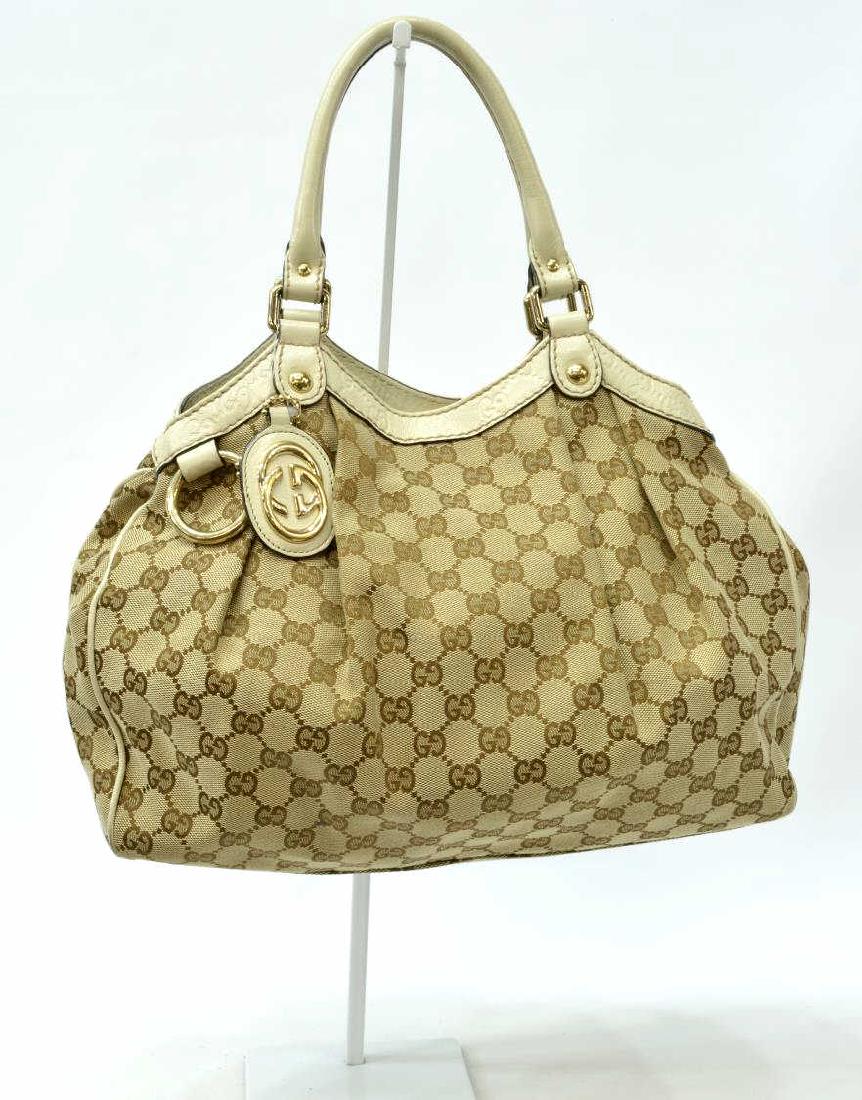 GUCCI 'SUKEY' GG LOGO CANVAS TOTE BAG (1 of 4)