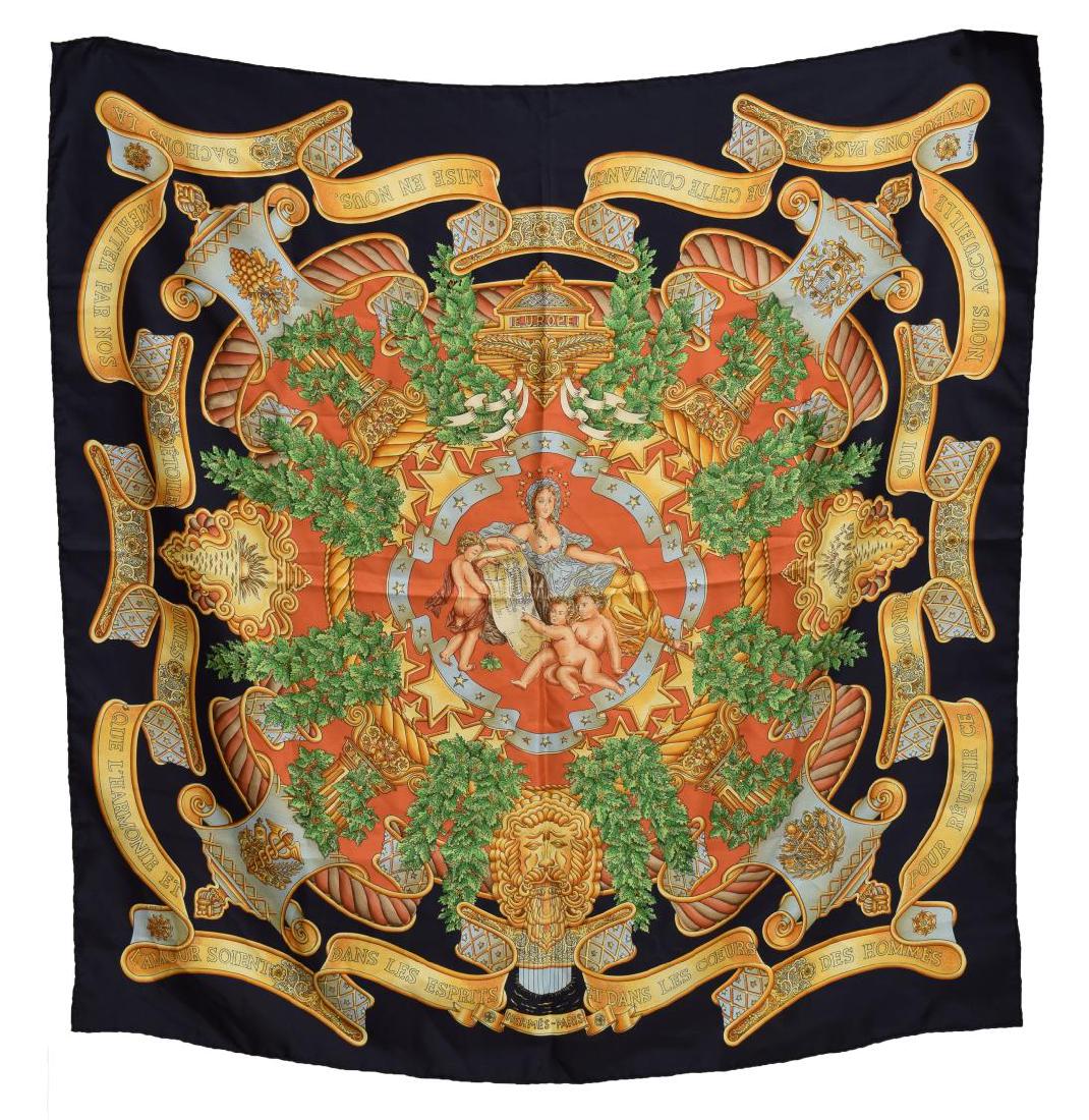 HERMES SILK SCARF, 'EUROPE' PATTERN (1 of 3)