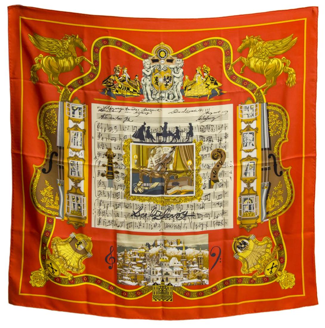 HERMES SILK SCARF, 'SALZBURG' PATTERN (1 of 2)