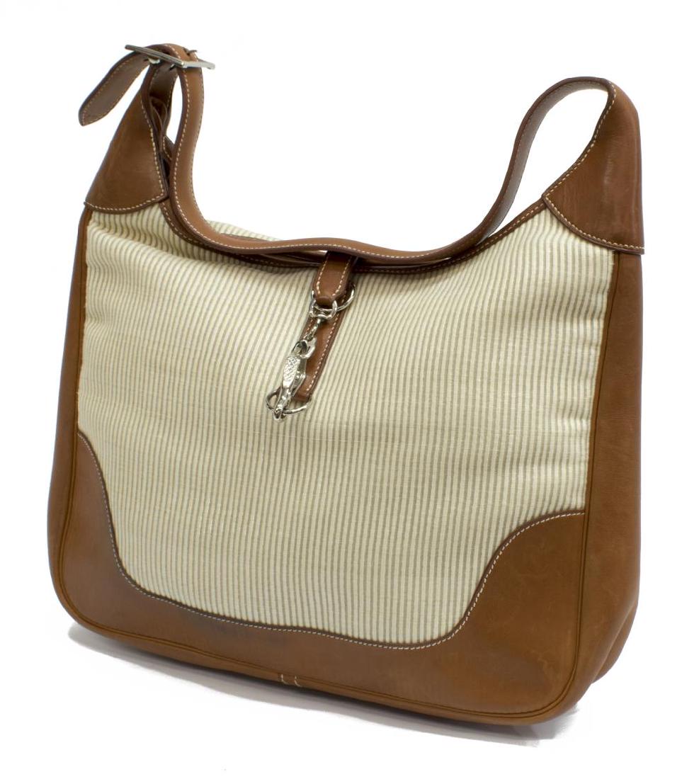 HERMES 'TRIM II' CRINOLINE & LEATHER SHOULDER BAG (1 of 4)