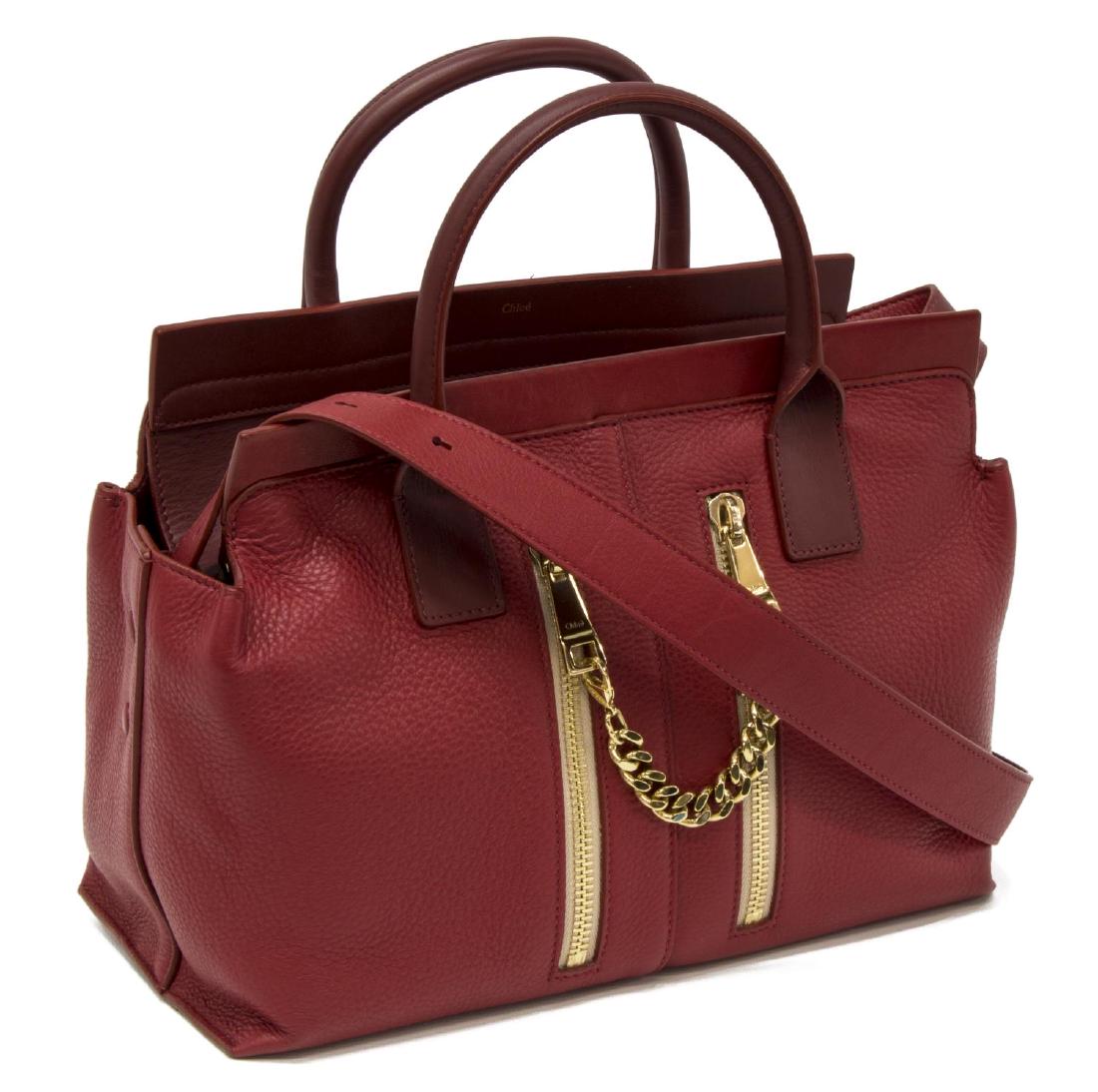 CHLOE RED GRAINED LEATHER CROSSBODY HANDBAG (1 of 5)