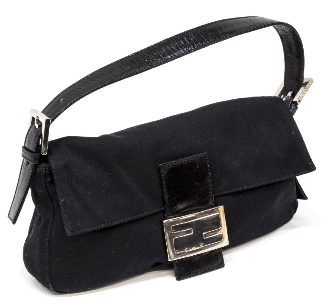 FENDI 'BAGUETTE' BLACK FABRIC HANDBAG (1 of 5)
