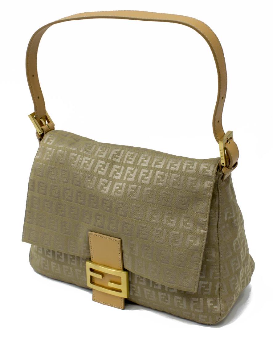 FENDI 'MAMA BAGUETTE' BEIGE MONOGRAM CANVAS BAG (1 of 4)