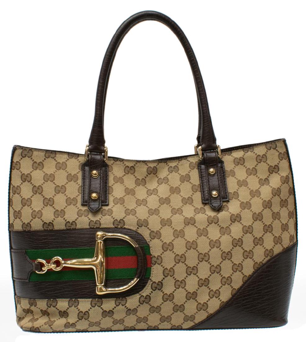 GUCCI GG CANVAS & WEB HORSEBIT TOTE BAG (1 of 4)