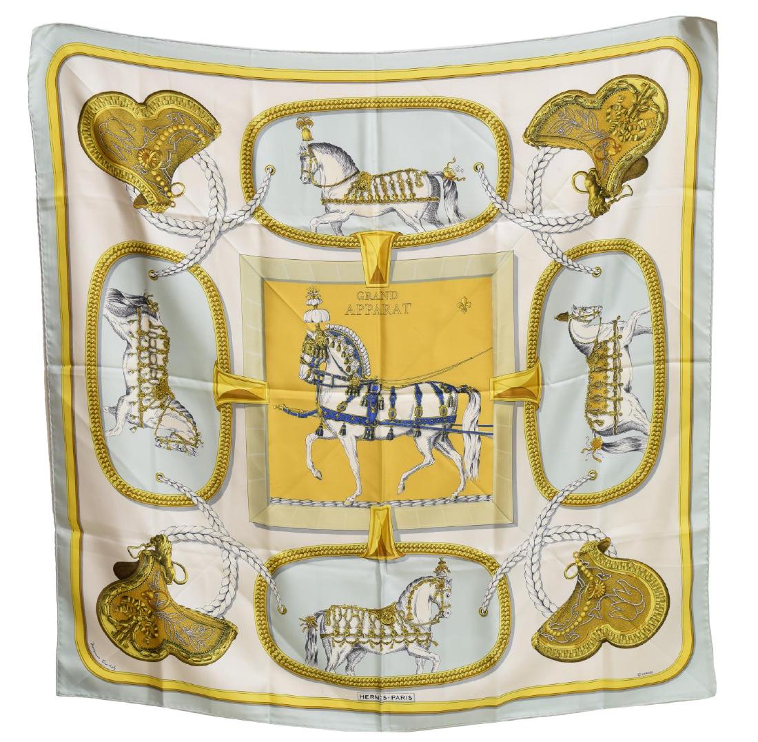 HERMES SILK TWILL SCARF, 'GRAND APPARAT' PATTERN (1 of 4)