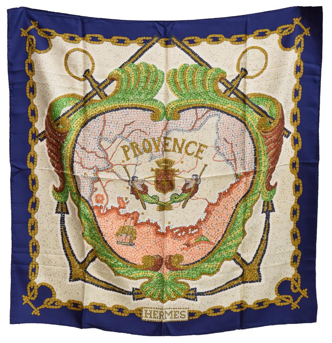 HERMES SILK TWILL SCARF, 'PROVENCE' PATTERN (1 of 3)