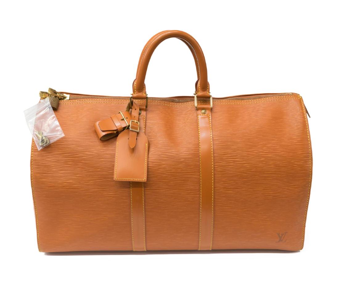 LOUIS VUITTON 'KEEPALL' EPI LEATHER DUFFLE BAG (1 of 4)