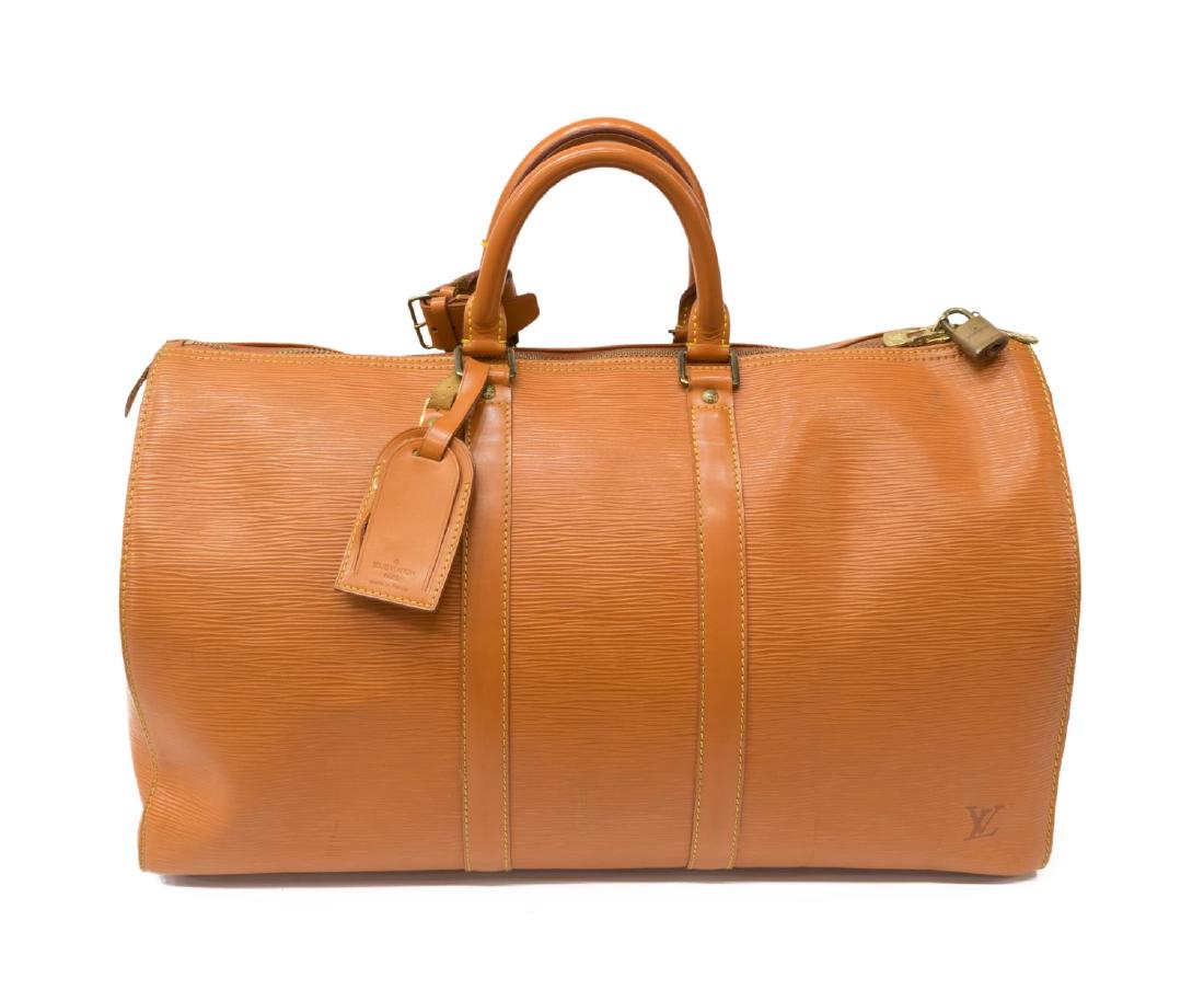 LOUIS VUITTON 'KEEPALL' EPI LEATHER DUFFLE BAG (1 of 4)