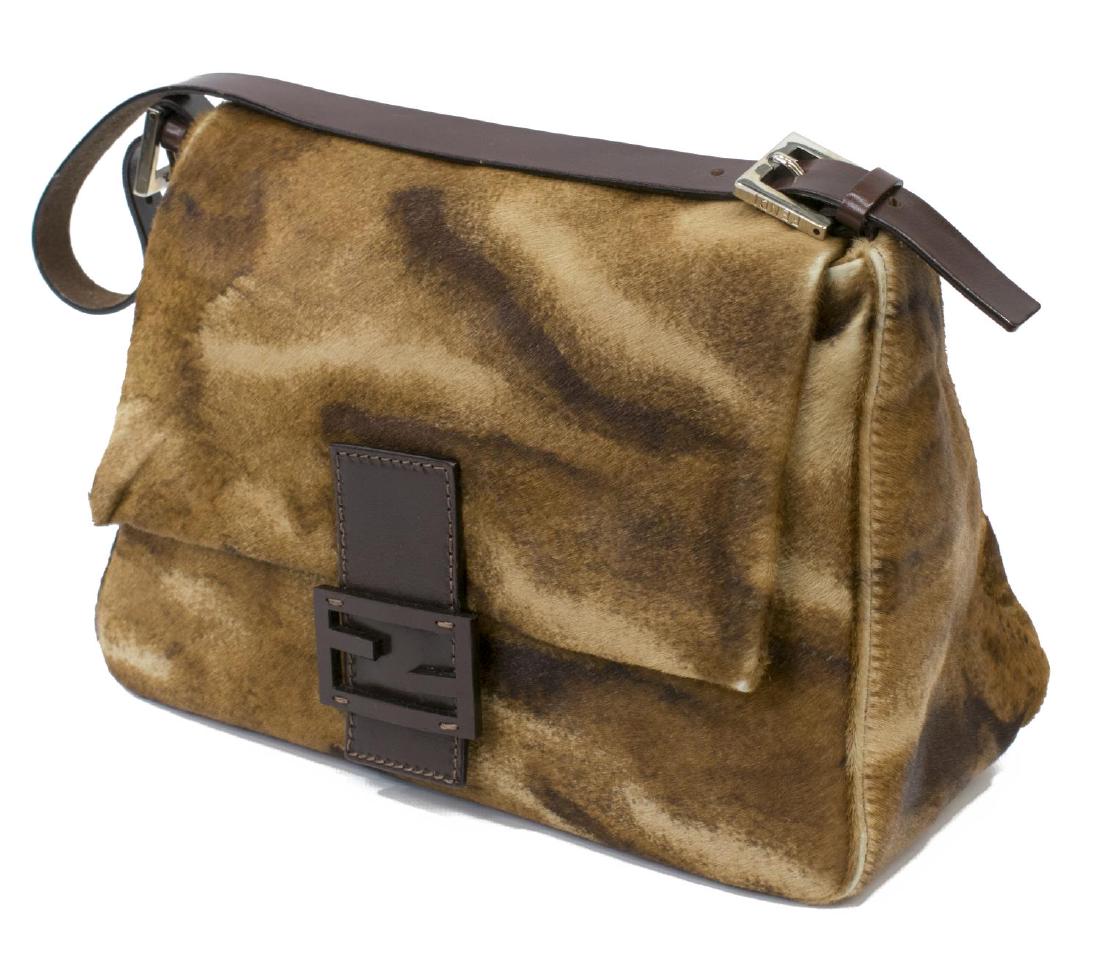 FENDI 'MAMA BAGUETTE' BROWN PONY HAIR HANDBAG (1 of 4)