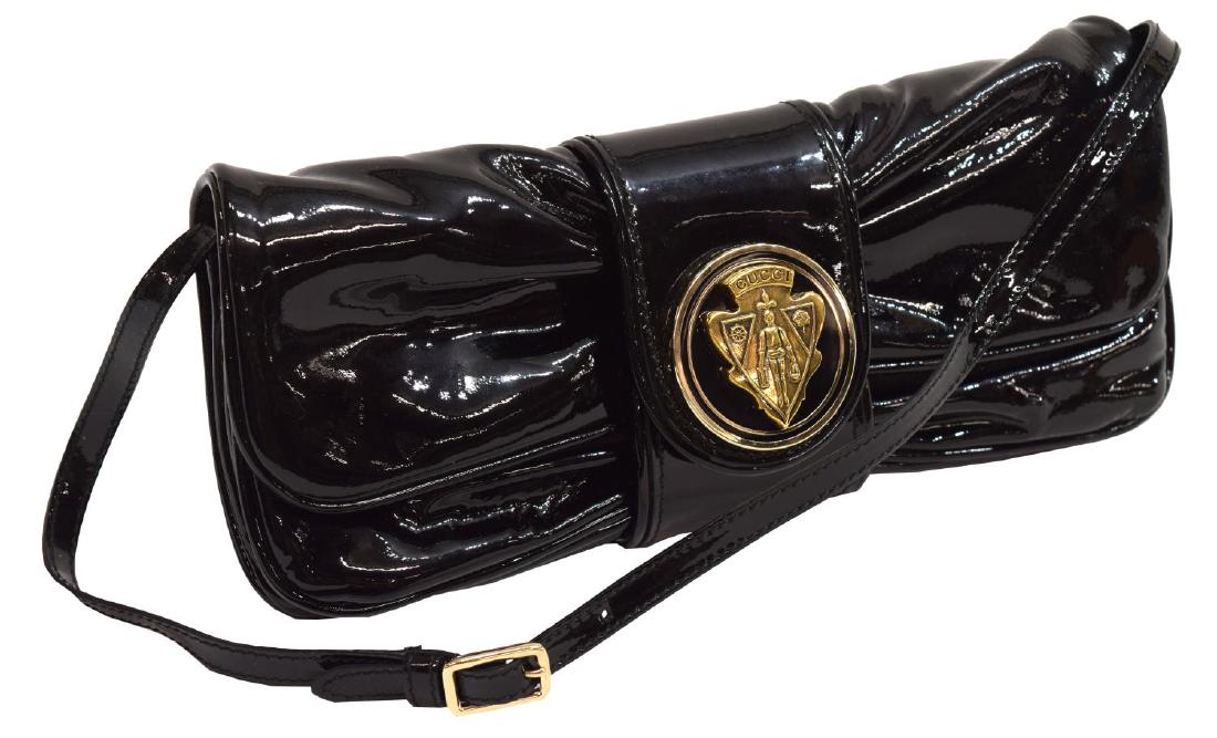 GUCCI BLACK PATENT LEATHER HYSTERIA CLUTCH WALLET (1 of 4)