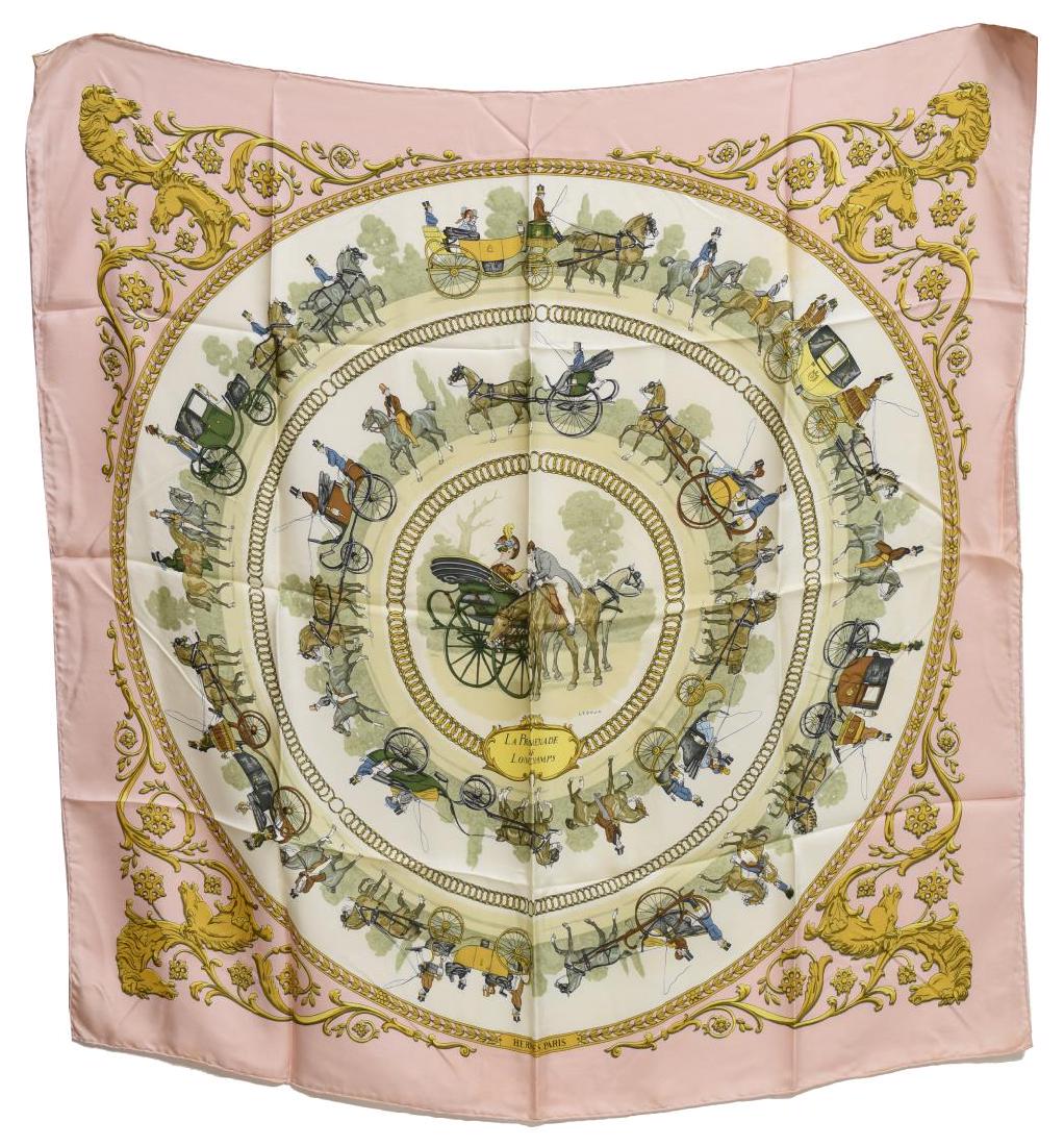 HERMES SILK TWILL SCARF LA PROMENADE DE LONGCHAMPS (1 of 2)