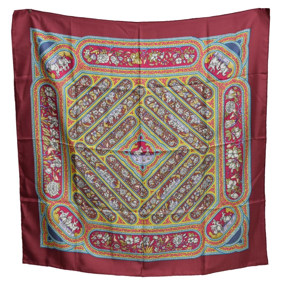HERMES SILK TWILL SCARF, 'QALAMDAN' PATTERN (1 of 3)
