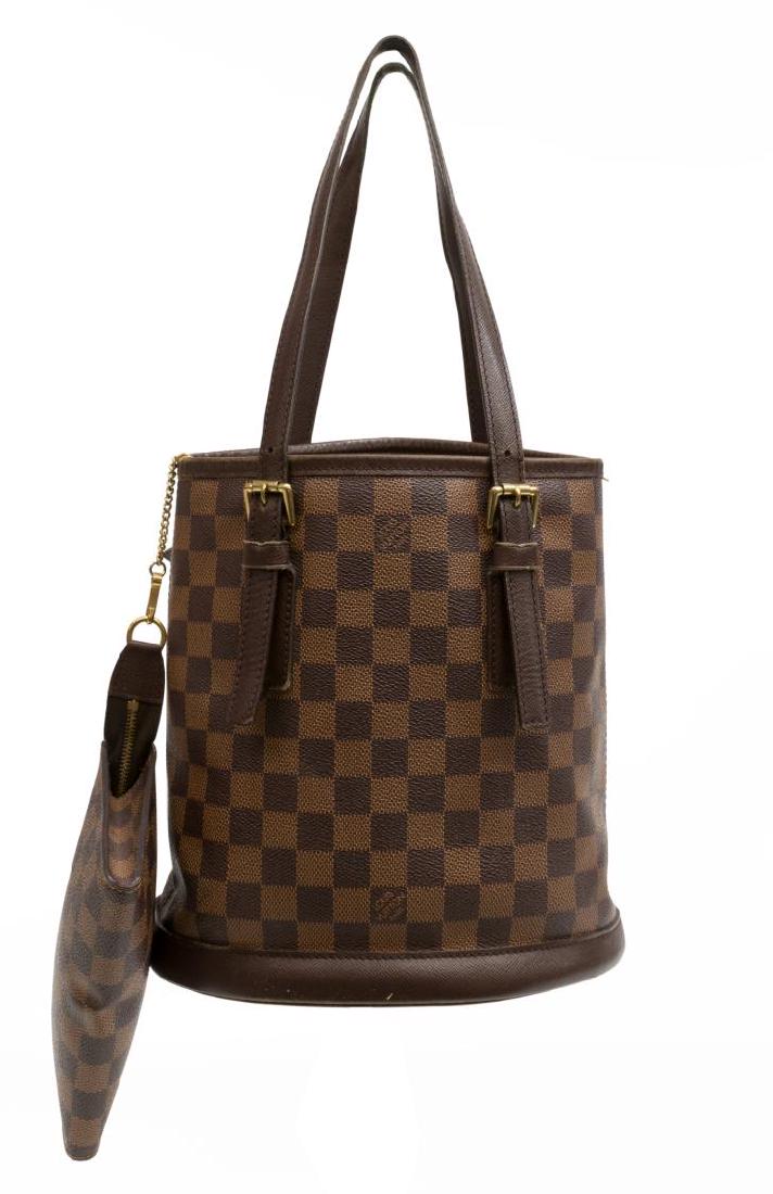 LOUIS VUITTON 'MARAIS' DAMIER EBENE CANVAS HANDBAG (1 of 5)