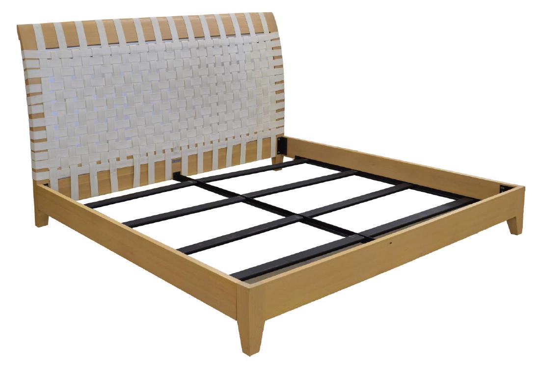 CONTEMPORARY CHRISTIAN LIAIGRE KING-SIZE BED: Contemporary Christian Liaigre at Holly Hunt king-size bed, exterior: approx 50.25"h, 79.5"w, 91"d, interior: approx 77"w, 81.5"d Start Price: $300.00