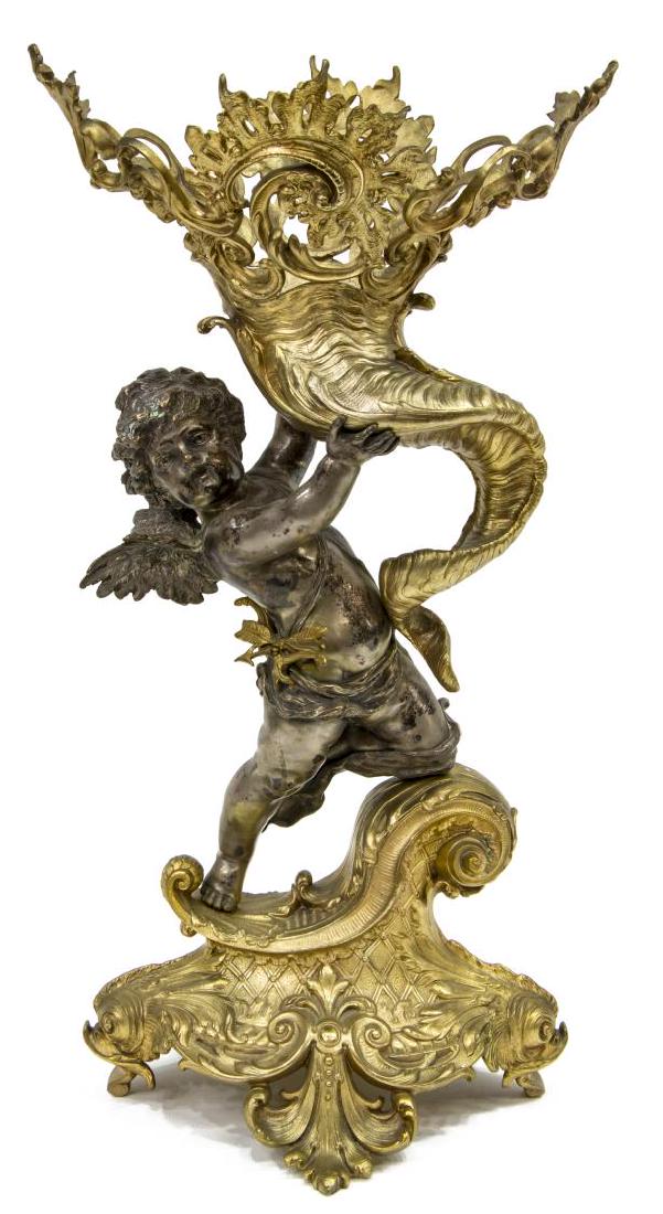 CONTINENTAL BRONZE-DORE CUPID CENTERPIECE (1 of 3)