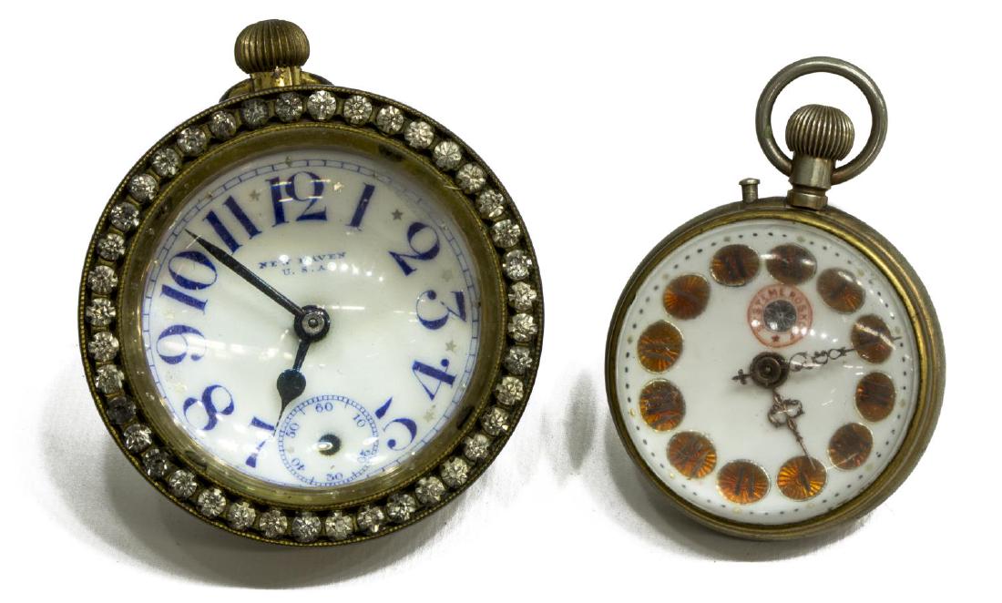 (2) GLASS-CASED PAPERWEIGHT DESK CLOCKS, JEWELED (1 of 5)