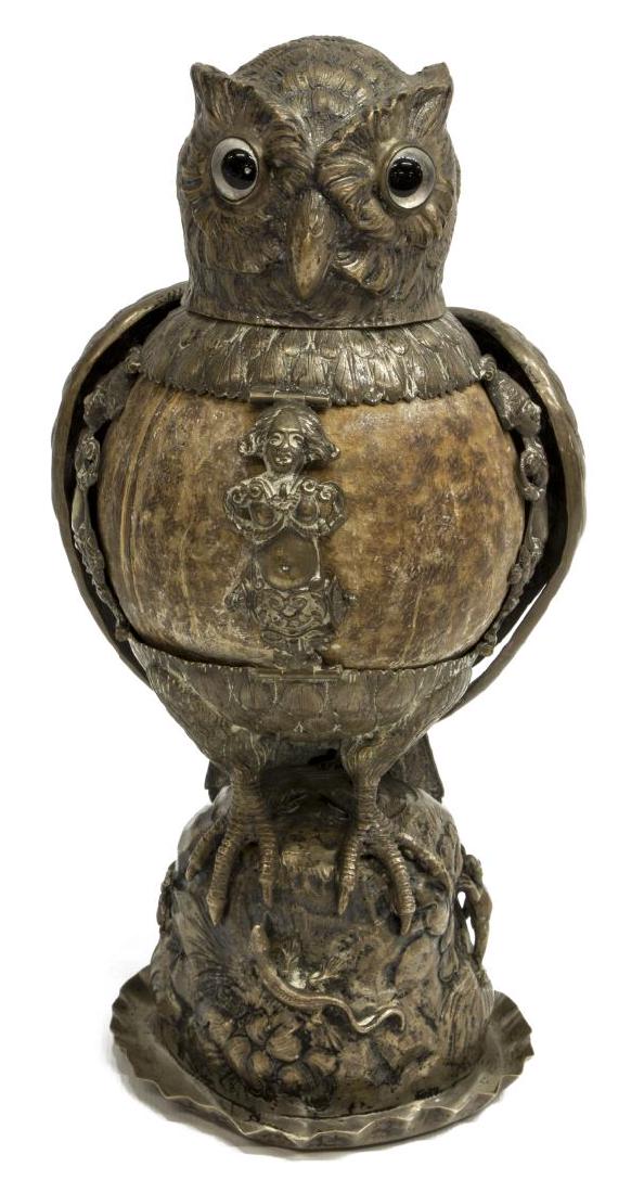 GERMAN HANAU 812 SILVER OWL COCONUT SHELL BEAKER (1 of 9)