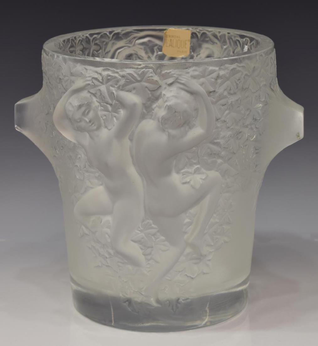 LALIQUE FRANCE 'GANYMEDE' ICE CHAMPAGNE BUCKET (1 of 2)