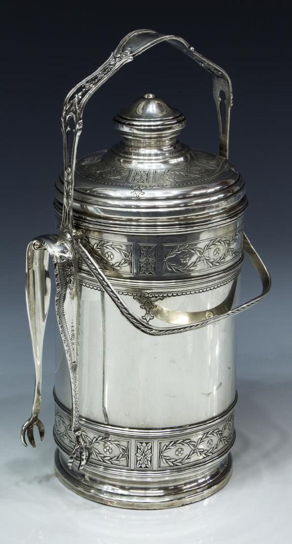 STERLING SILVER PYREX THERMOS ICE BUCKET, CARTIER