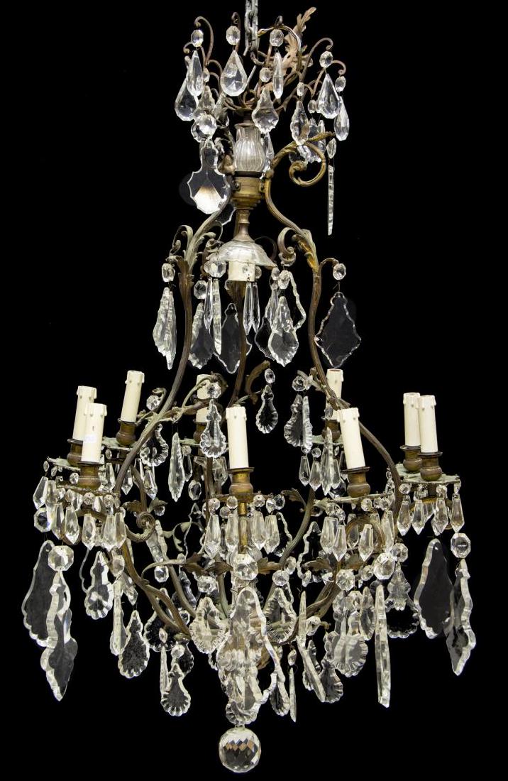 CONTINENTAL SCROLLED PRISM 10-LIGHT CHANDELIER (1 of 3)