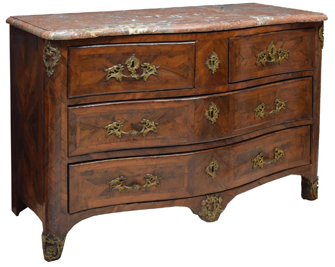 FRENCH MARBLE TOP COMMODE, 18TH C. (1 of 3)