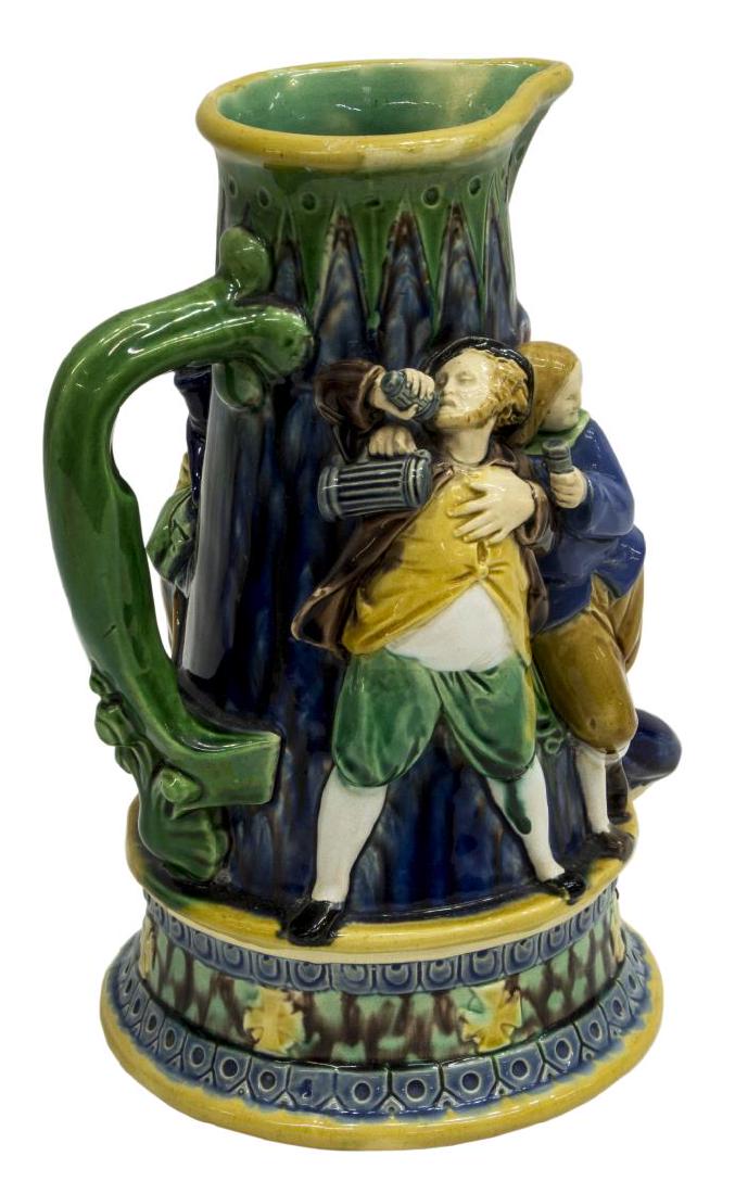 ENGLISH MINTONS MAJOLICA FIGURAL TAVERN PITCHER (1 of 5)