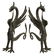 (2) LARGE CONTINENTAL BLACK IRON GRIFFIN ANDIRONS