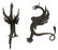 (2) LARGE CONTINENTAL BLACK IRON GRIFFIN ANDIRONS - 2