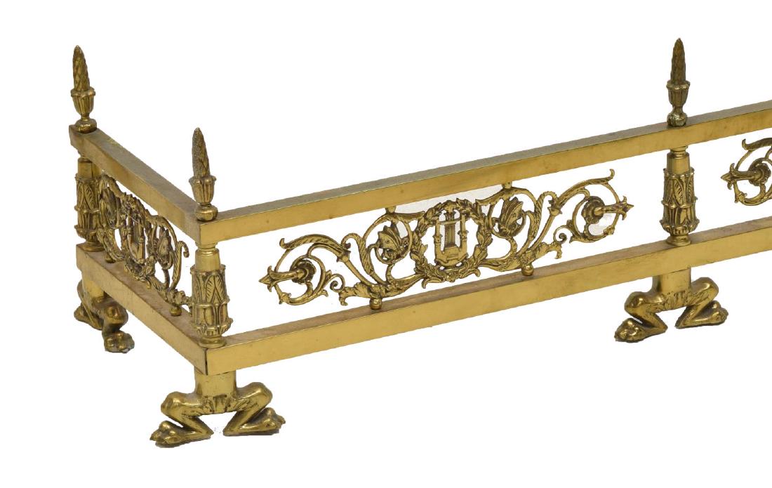 LARGE & HEAVY GILT BRASS FOLIATED FIRE FENDER (1 of 3)