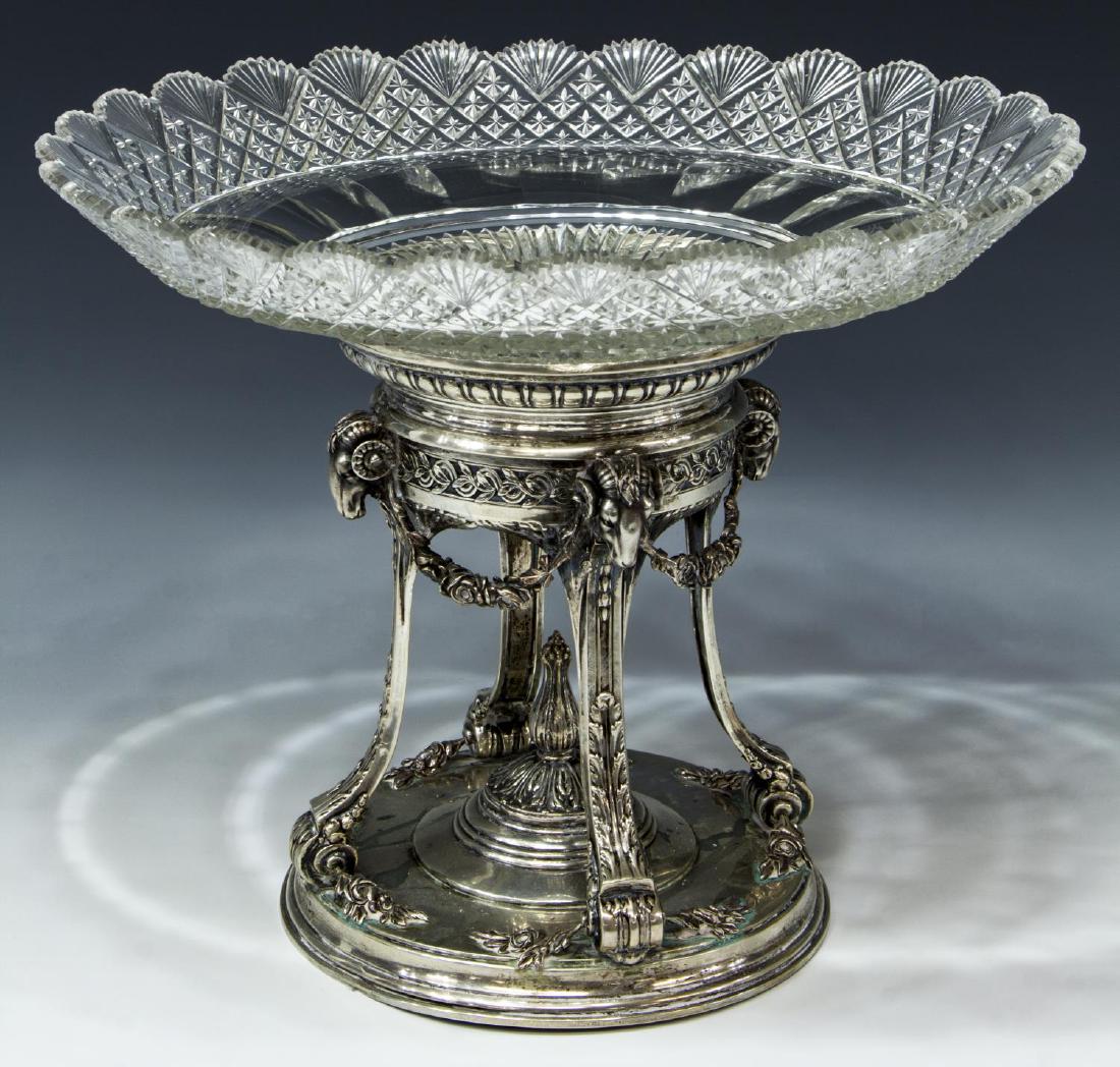 NEOCLASSICAL STYLE SILVER & CUT GLASS CENTERPIECE (1 of 3)