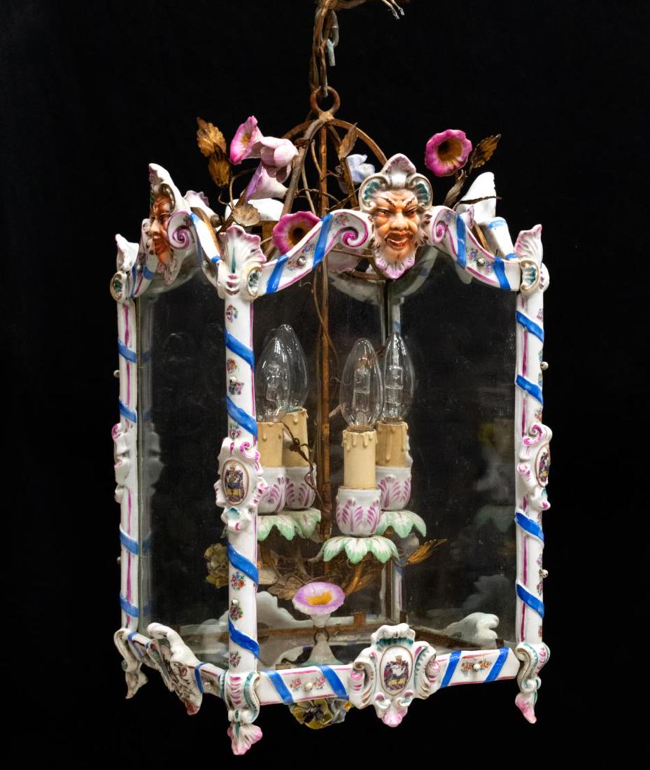 CAPODIMONTE PORCELAIN FLORAL CEILING LANTERN (1 of 2)