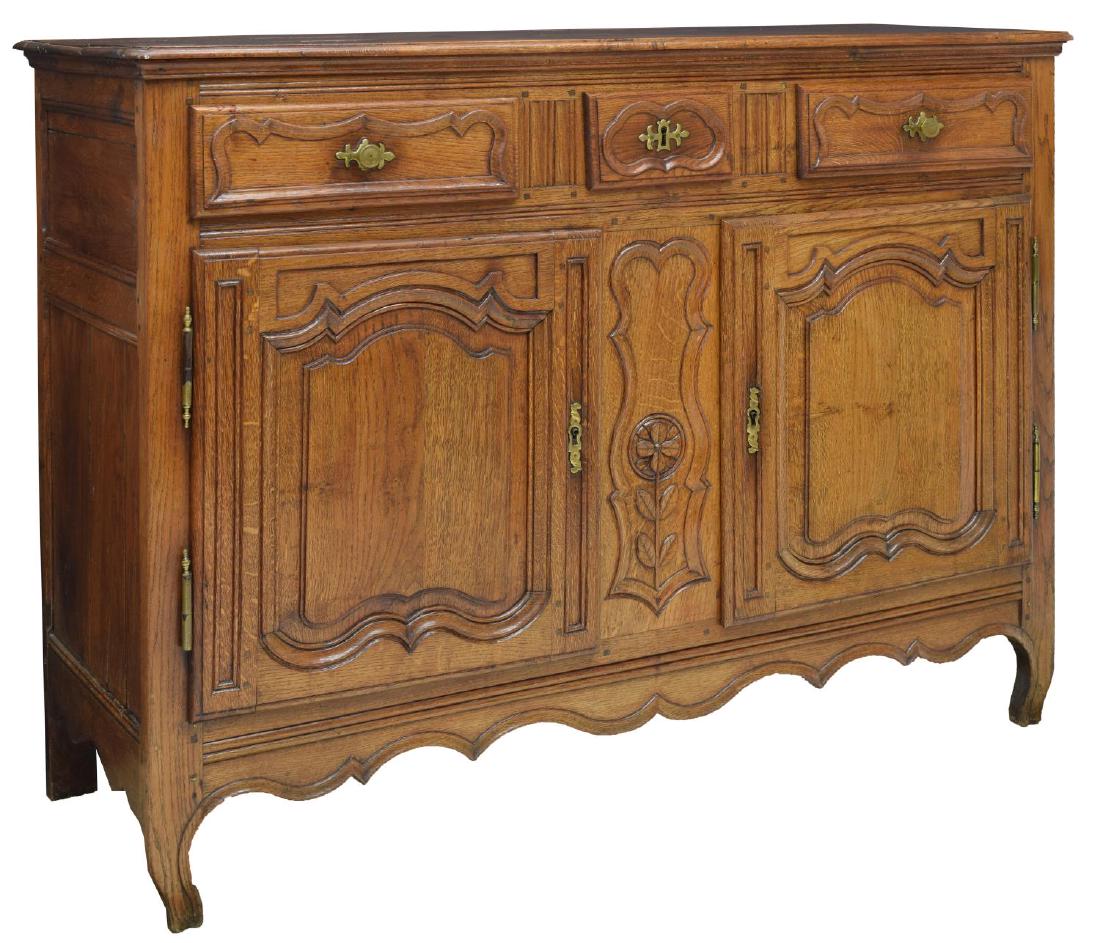 FRENCH LOUIS XV 18TH C. OAK SIDEBOARD (1 of 4)