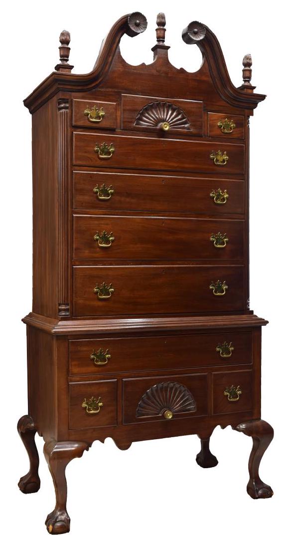 CHIPPENDALE STYLE MAHOGANY CHEST ON CHEST (1 of 2)