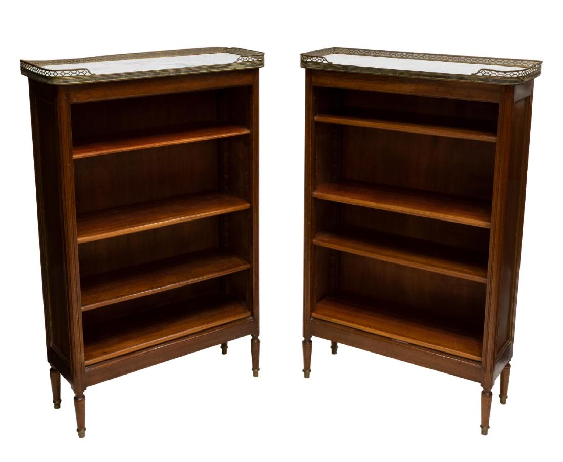 (2) DIMINUTIVE LOUIS XVI STYLE MAHOGANY BOOKCASES (1 of 2)