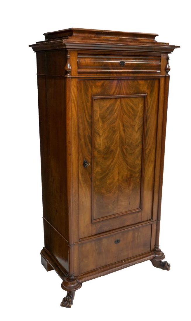 ANTIQUE DANISH FLAME MAHOGANY FITTED CUPBOARD (1 of 3)
