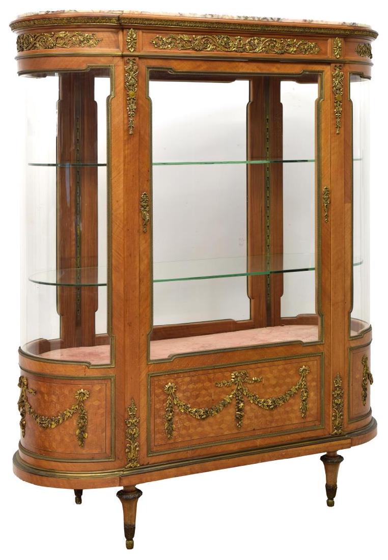 LOUIS XVI STYLE WALNUT DISPLAY CABINET/VITRINE (1 of 3)