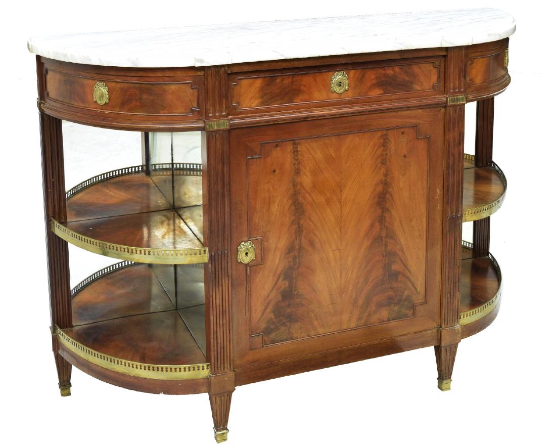LOUIS XVI STYLE MARBLE TOP SIDEBOARD SERVER (1 of 2)